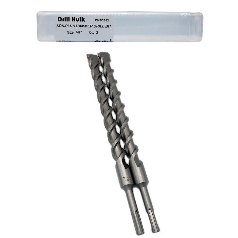 Drill Hulk مثقاب دوار مزود برأس كربيد بحجم 7/8 بوصة × 12 بوصة لنحت الخرسانة والطوب والحجر، عبوة من 2 - Image 1